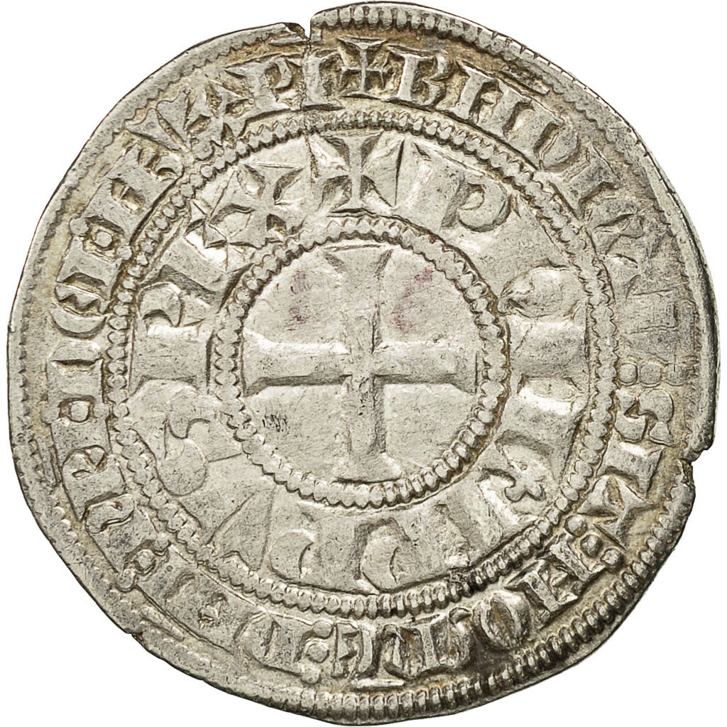 Munten, Frankrijk, Filip IV, Gros Tournois, ZF, Zilver, Duplessy:214