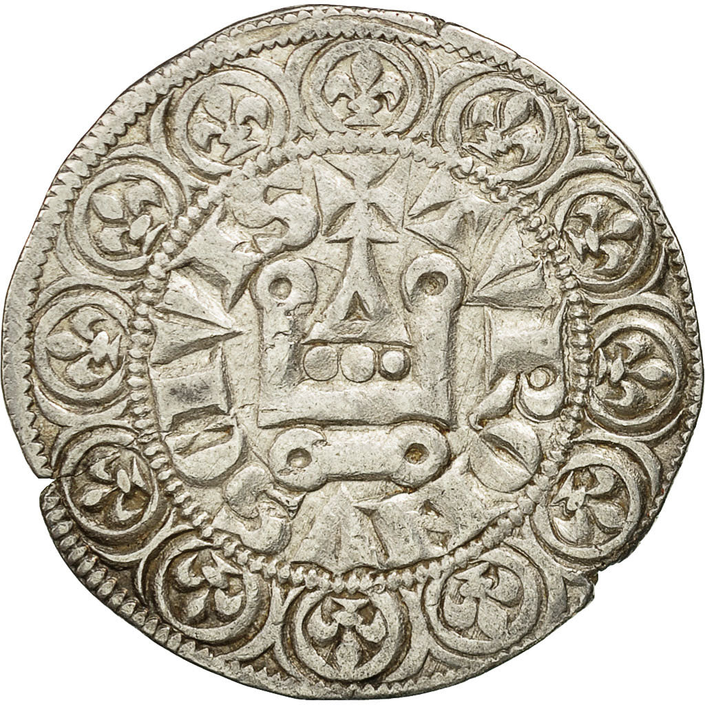 Munten, Frankrijk, Filip IV, Gros Tournois, ZF, Zilver, Duplessy:214