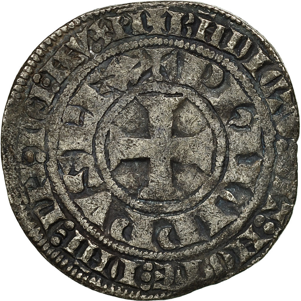 France, Philip IV, Gros Tournois à l'O long, VF(20-25), Silver, Duplessy:214
