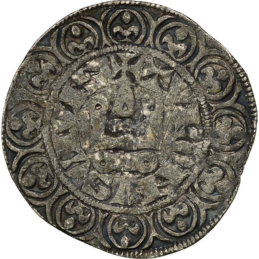 France, Philip IV, Gros Tournois à l'O long, VF(20-25), Silver, Duplessy:214