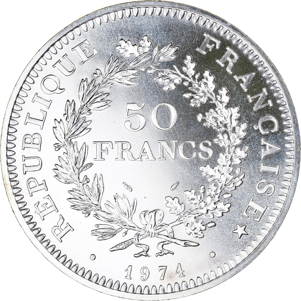 Coin, France, Hercule, 50 Francs, 1974, Paris, FDC, MS(65-70), Silver, KM:941.1