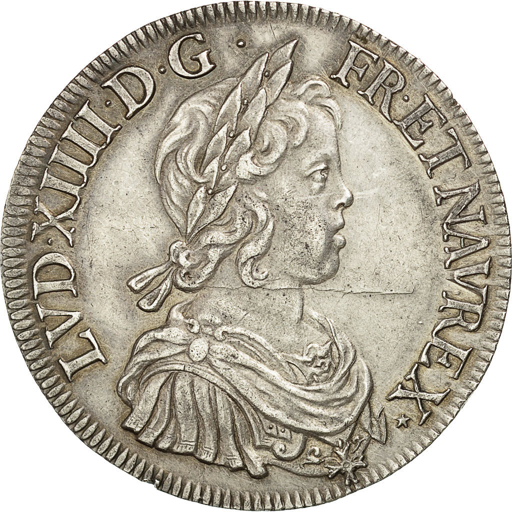 Moneda, Francia, Louis XIV, Écu à la mèche courte, Ecu, 1643, Paris, EBC
