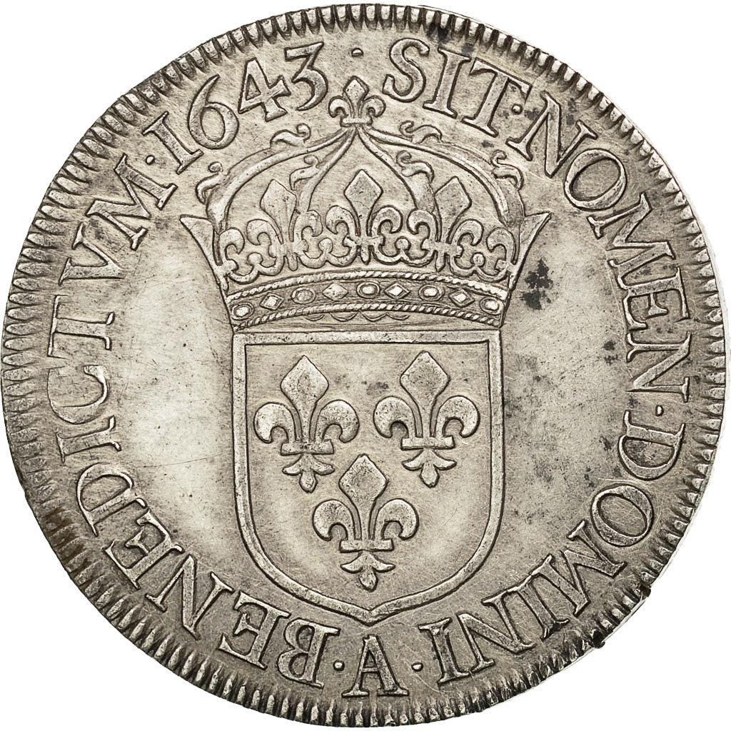 Moneda, Francia, Louis XIV, Écu à la mèche courte, Ecu, 1643, Paris, EBC