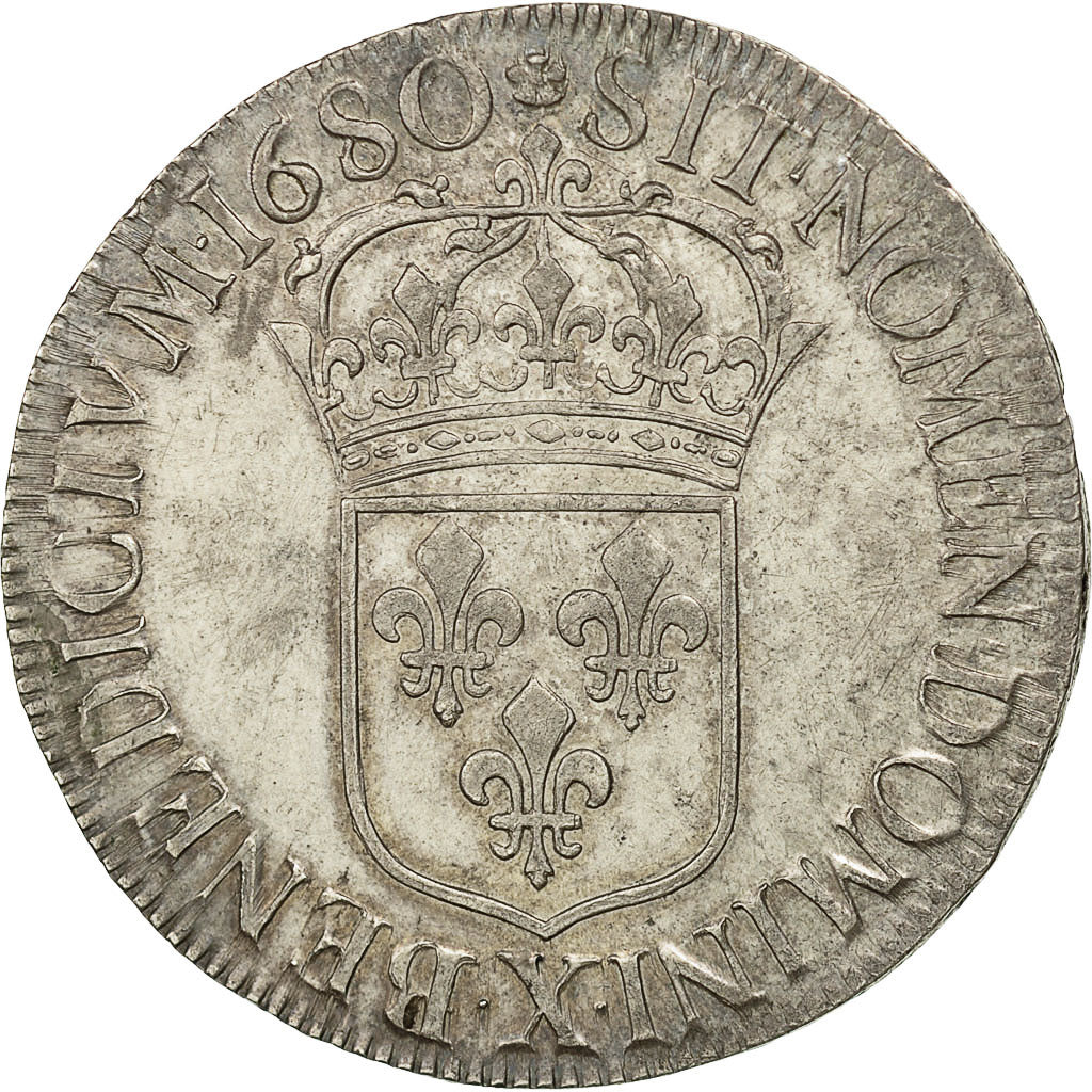 Coin, France, Louis XIV, Écu à la cravate, Ecu, 1680, Amiens, AU(55-58)