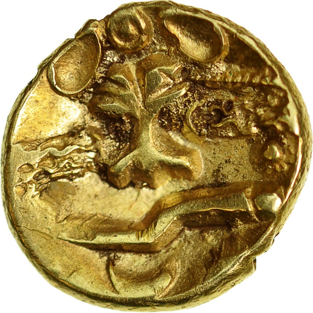 Monnaie, Morins, 1/4 Statère à l'arbre, TTB+, Or, Delestrée:253