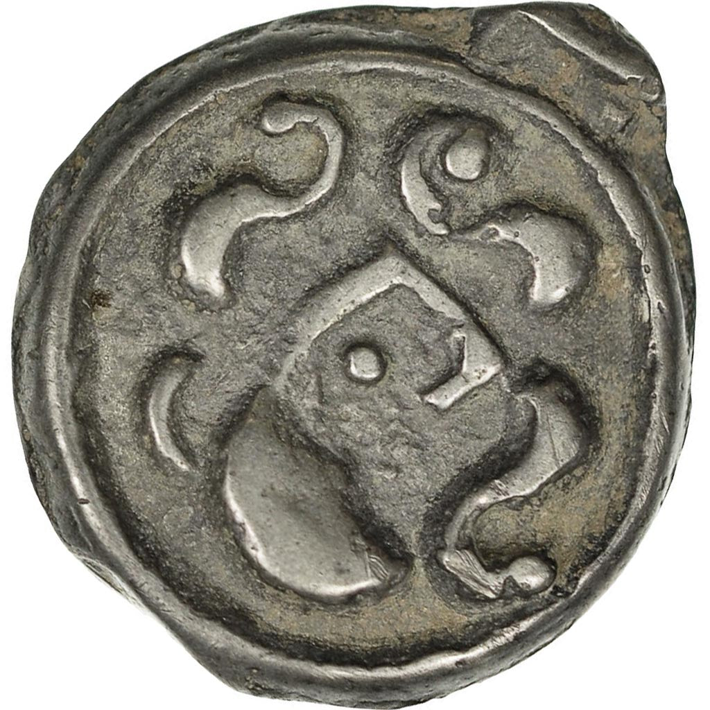 Monnaie, Turons, Potin à la tête diabolique, TTB, Potin, Delestrée:3509var