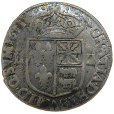 FRANCE, 1/4 Écu de Béarn, ¼ Ecu de France Navarre, 1611, Morlaas, VF(30-35), S..