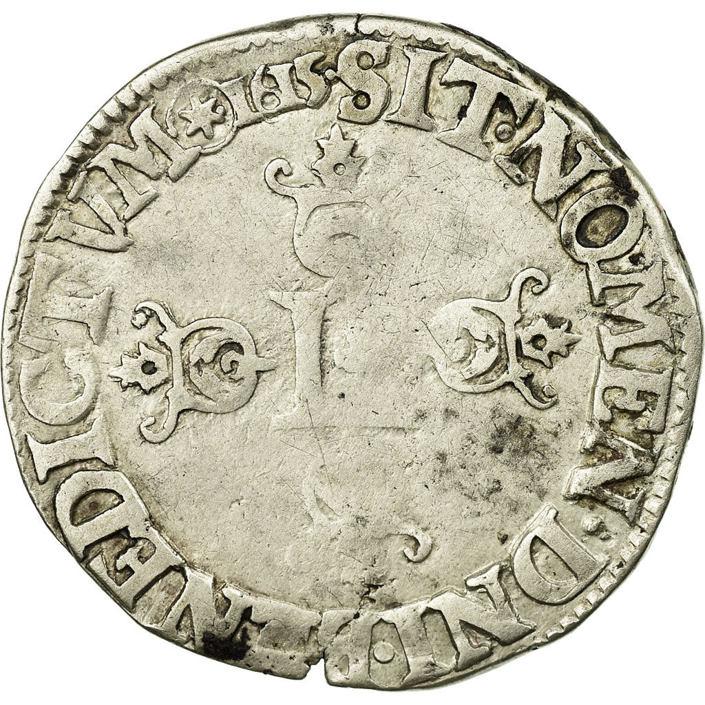 Moneta, Francja, Louis XIII, 1/2 Franc, grosse tête laurée au col fraisé, 1/2
