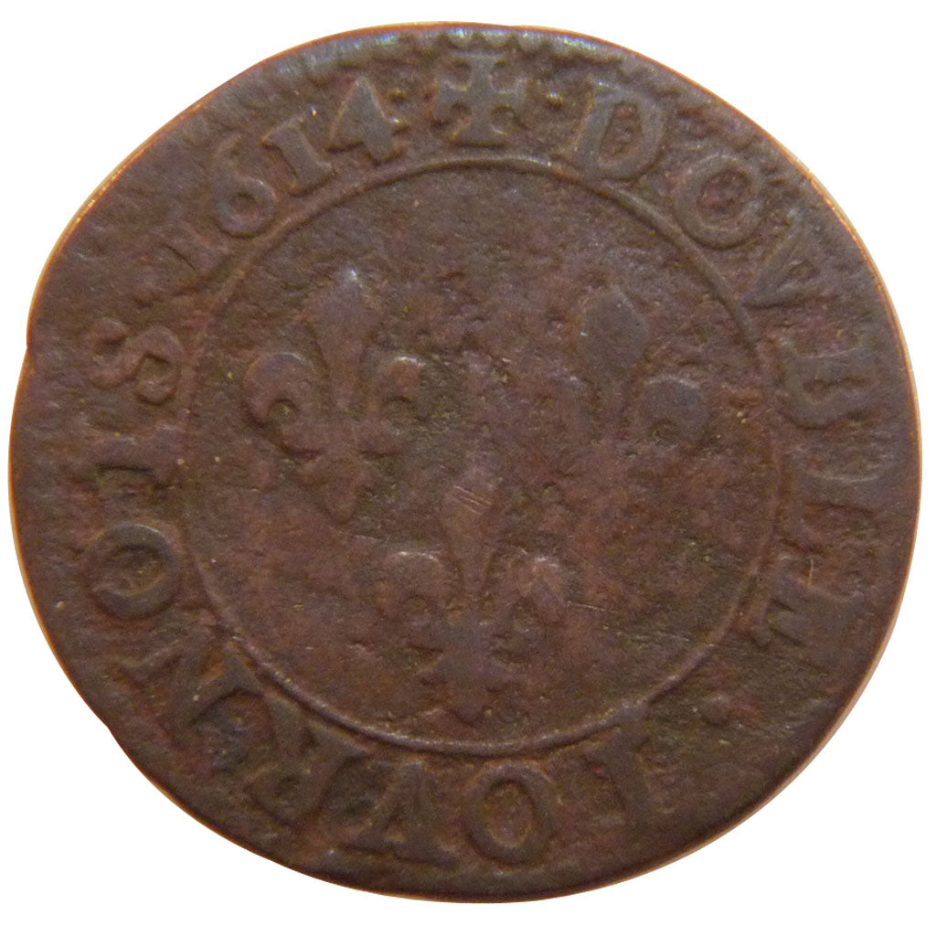 FRANCE, Double tournois, buste enfantin, Double Tournois, 1614, Paris,...
