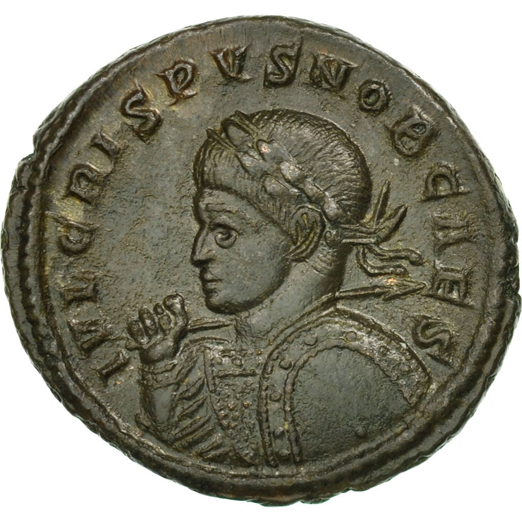 Coin, Crispus, Follis, Trier, MS(60-62), Bronze, RIC:372