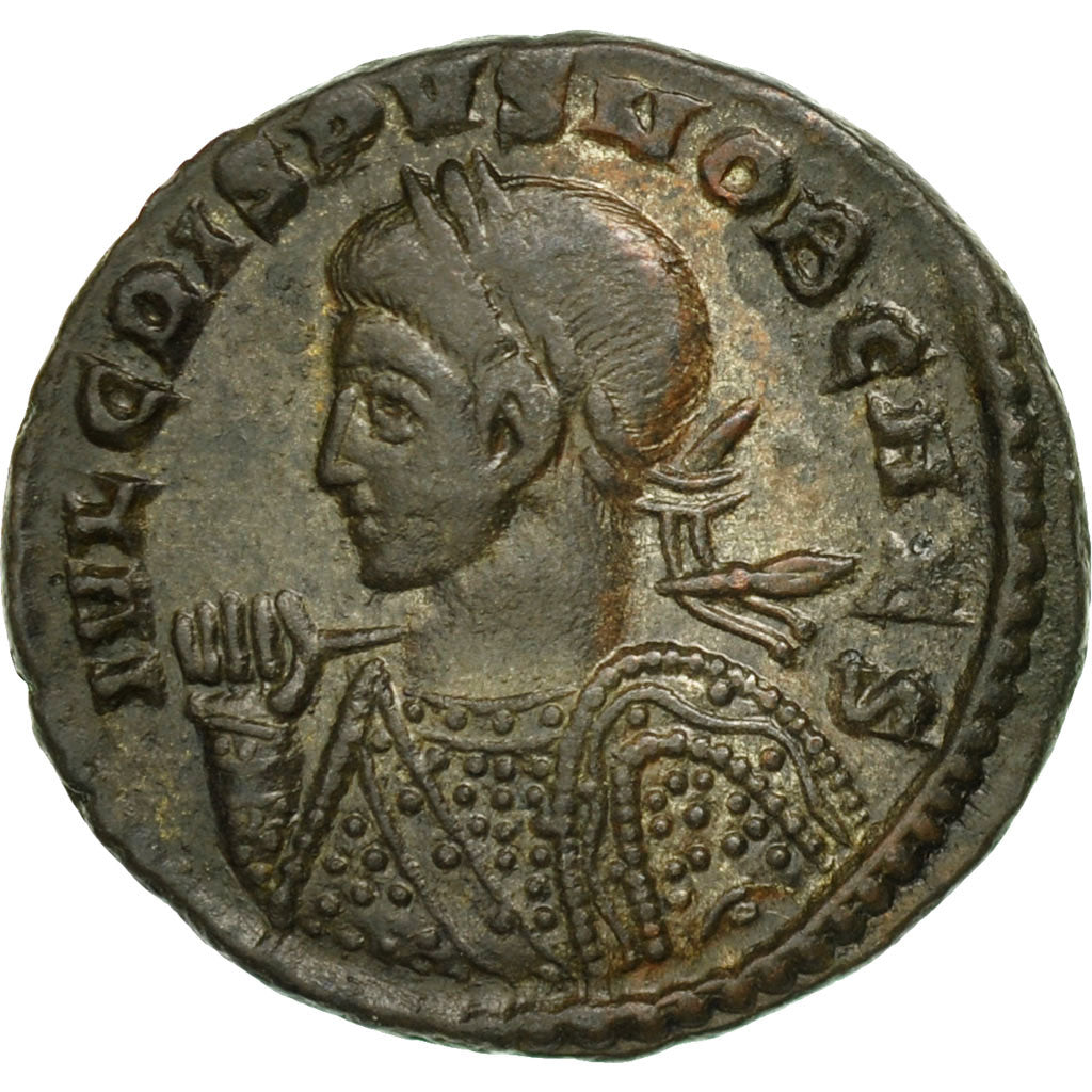 Coin, Crispus, Follis, Trier, AU(50-53), Bronze, RIC:394