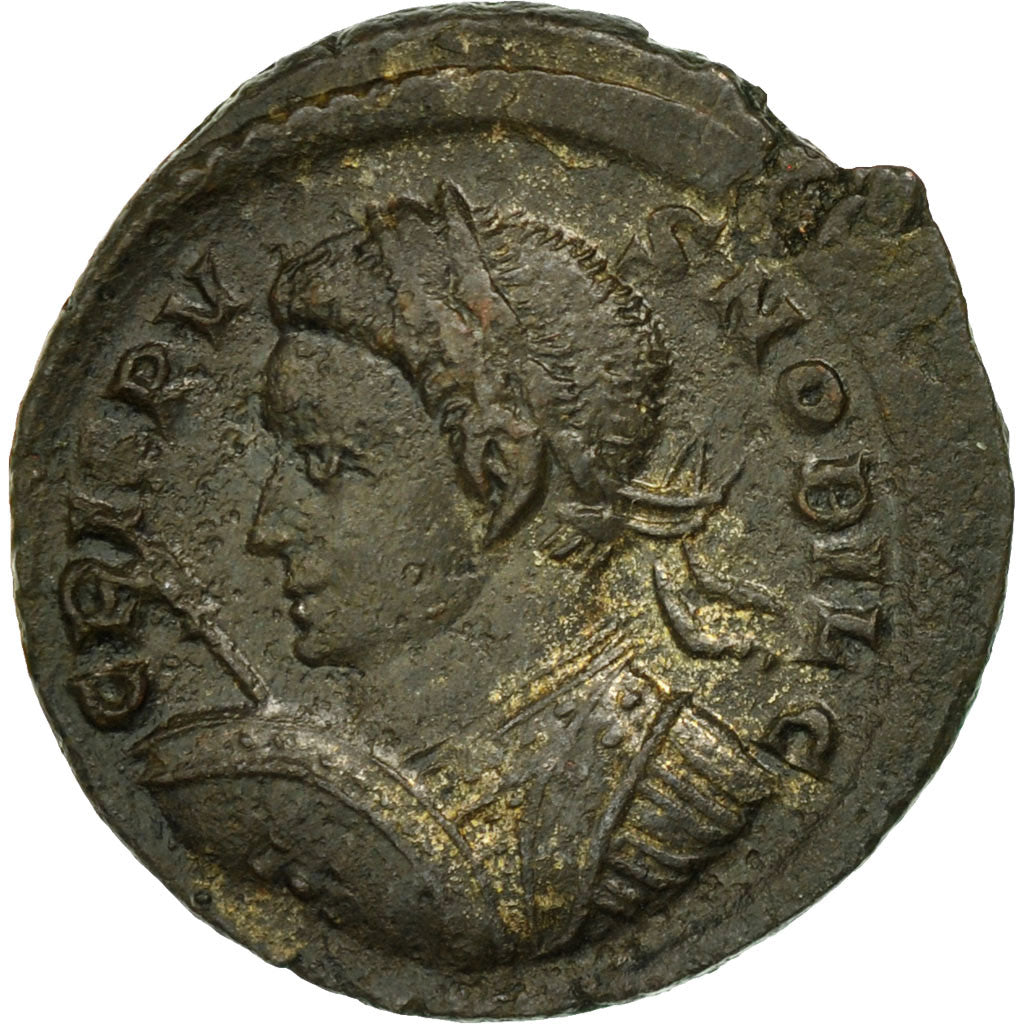 Coin, Crispus, Follis, London, AU(50-53), Bronze, RIC:279