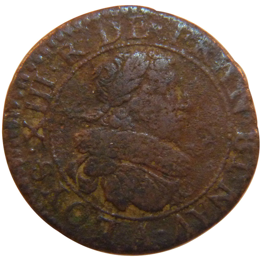 FRANCE, Double tournois, buste juvénile, Double Tournois, 1629, Paris, VF(20-25)