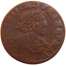 FRANCE, Double Tournois, 1639, VF(30-35), Copper, Gadoury #11, 3.30