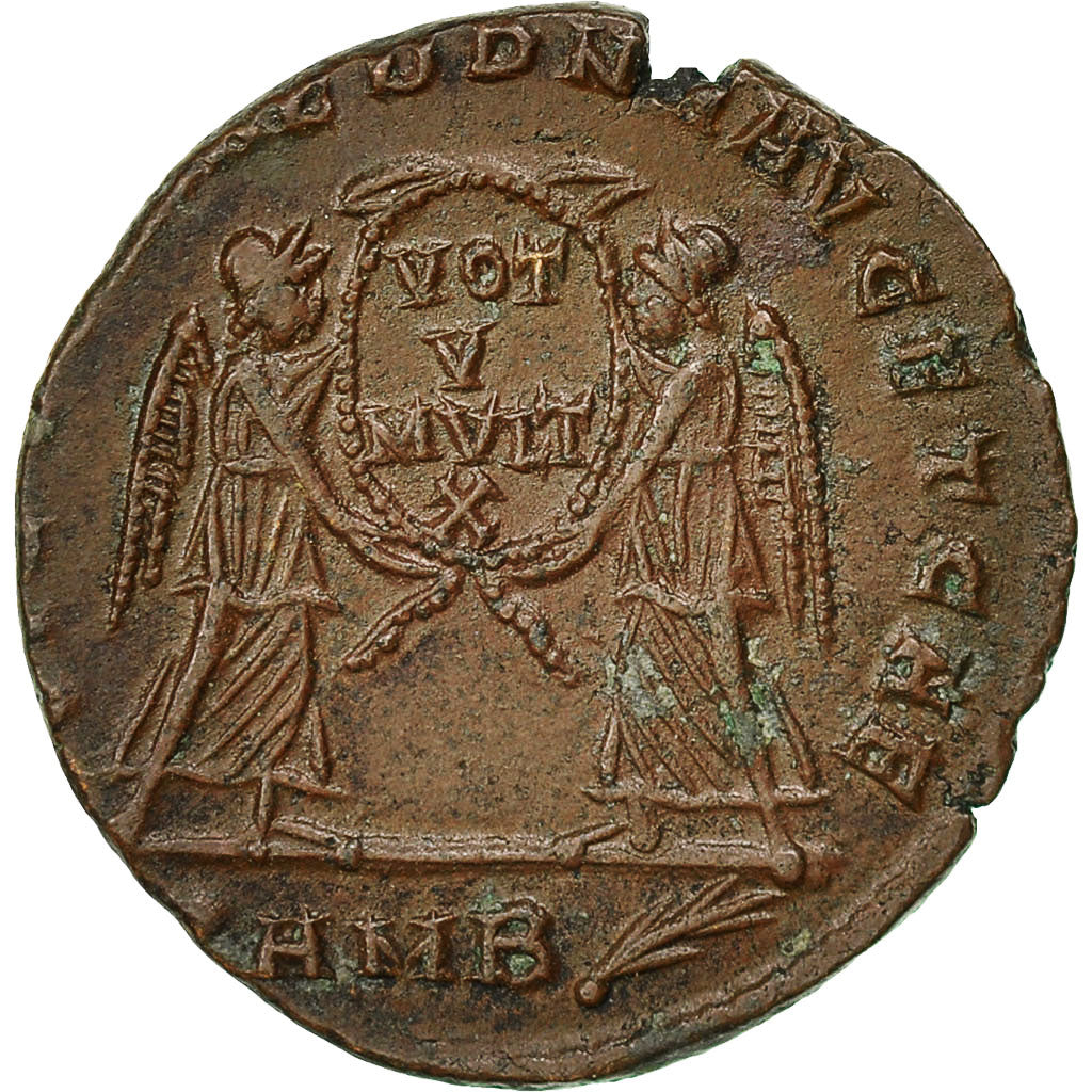Coin, Magnentius, Maiorina, AD 351-352, Amiens, AU(50-53), Bronze, RIC:11