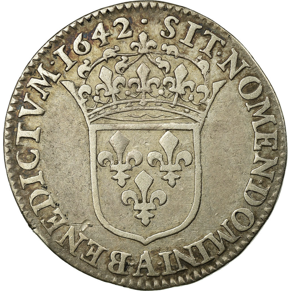 Coin, France, Louis XIII, 1/12 Écu, 2e poinçon de Warin, buste drapé et