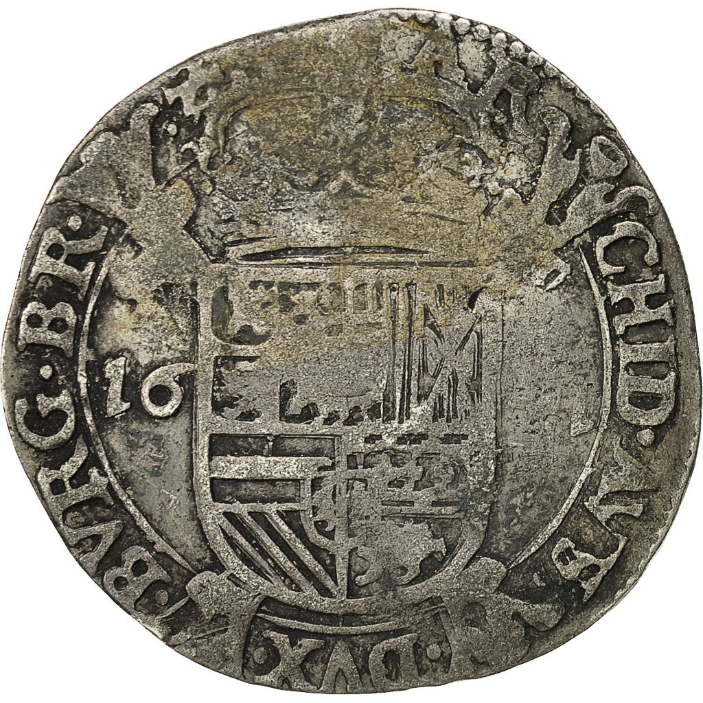 Coin, Spanish Netherlands, BRABANT, Escalin, 1641, Antwerp, VF(20-25), Silver