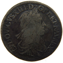 FRANCE, 1/2 Écu, deuxième poinçon de Warin, 1/2 ECU, 1643, Lyon, KM #135.2, VF(2
