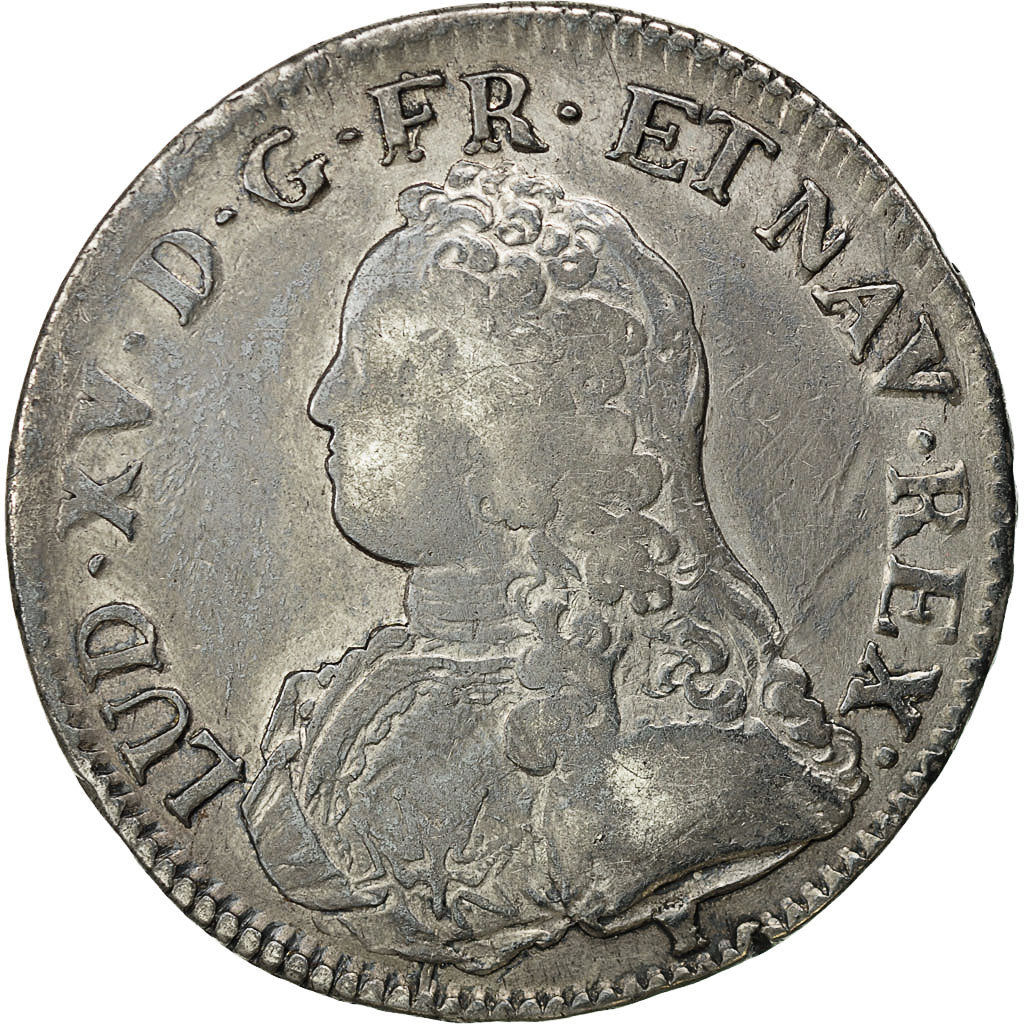 Coin, France, Louis XV, Écu aux branches d'olivier, Ecu, 1728, Rennes