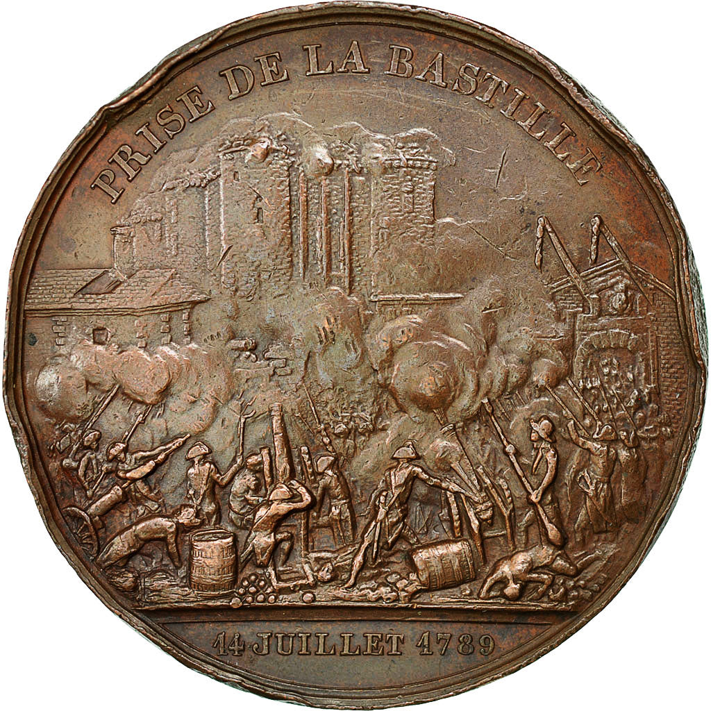 France, Medal, Prise de la Bastille , Donjon de Vincennes, 1844, Rogat
