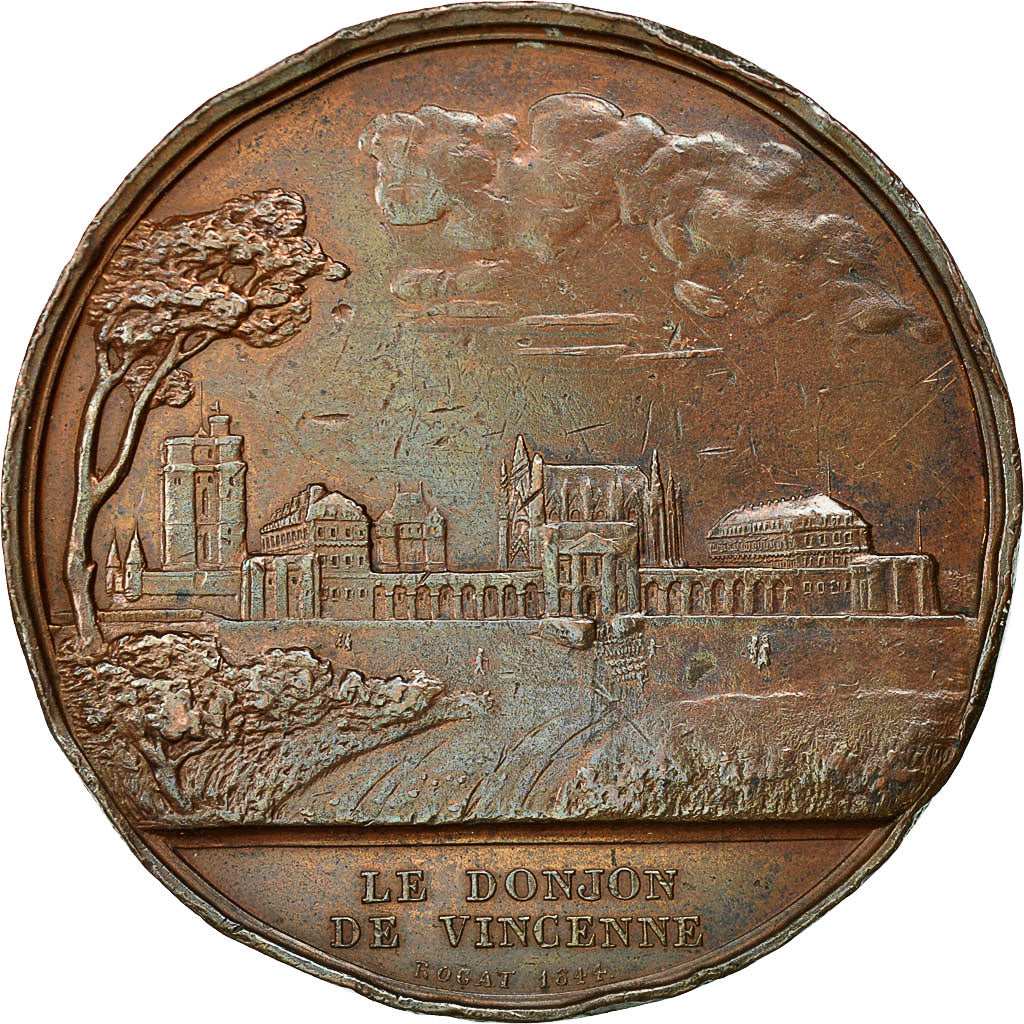 France, Medal, Prise de la Bastille , Donjon de Vincennes, 1844, Rogat