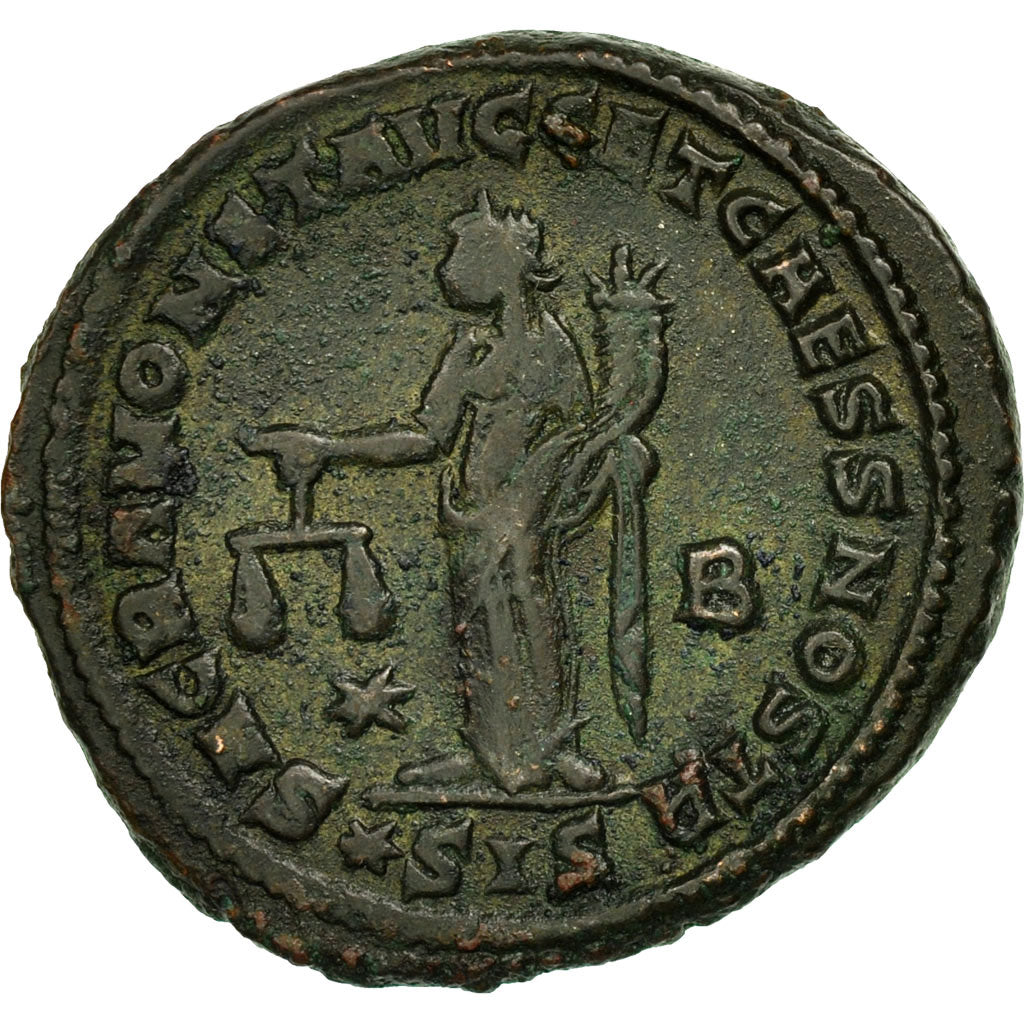 Coin, Diocletian, Follis, AD 302, Siscia, EF(40-45), Bronze, RIC:136a