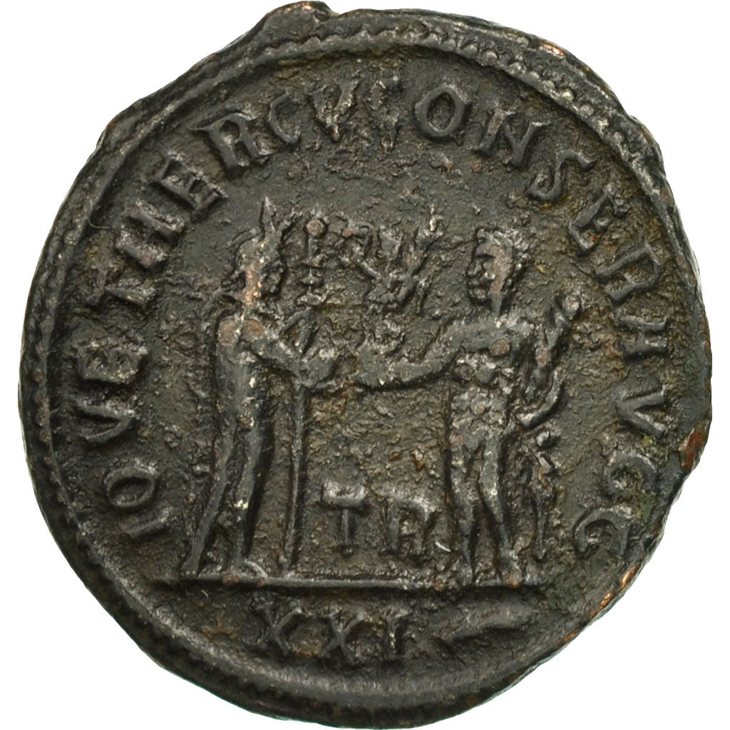 Coin, Maximianus, Antoninianus, AD 286-290, Tripolis, EF(40-45), Billon, RIC:624