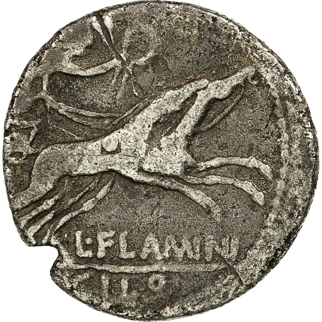 Coin, Flaminia, Denarius, Rome, F(12-15), Silver, Crawford:302/1