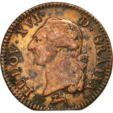 Munten, Frankrijk, Louis XVI, Sol ou sou, Sol, 1783, Orléans, FR+, Koper