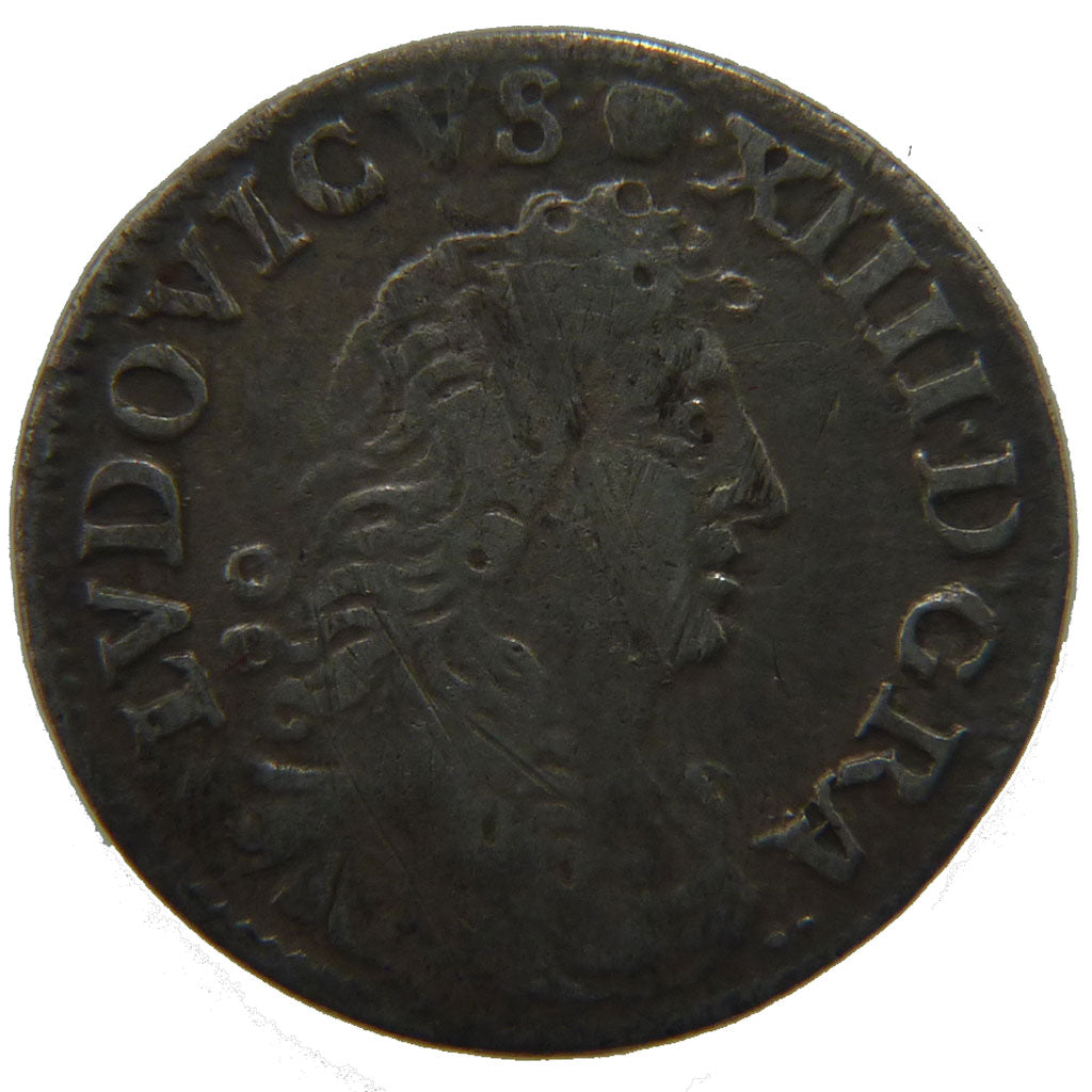 FRANCE, 4 Sols dits « des Traitants », 4 Sols, 1677, Lyon, KM #23...