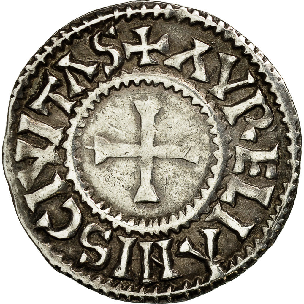 Coin, France, Charles II, Denarius, Orléans, EF(40-45), Silver, Prou:516