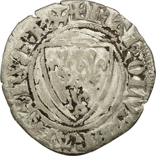 Monnaie, France, Charles VI, Blanc Guénar, TB+, Billon, Duplessy:377