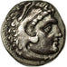 Moneda, Kingdom of Macedonia, Alexander III, Drachm, Abydos, MBC+, Plata