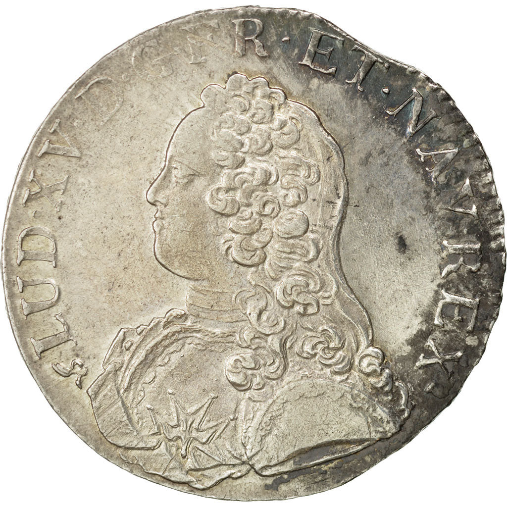 Coin, France, Louis XV, Écu aux branches d'olivier, Ecu, 1727, Rouen