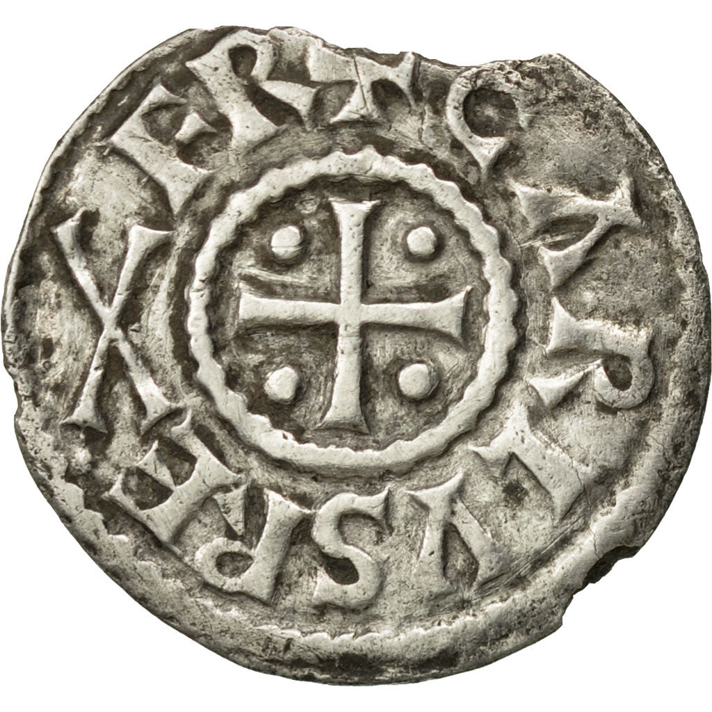 Coin, France, Charles le Chauve, Denarius, Orléans, EF(40-45), Silver