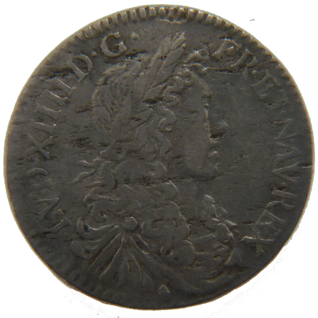 FRANCE, 1/12 Écu au buste juvénile, 1/12 ECU, 10 Sols, 1661, Aix, KM #199.14, VF