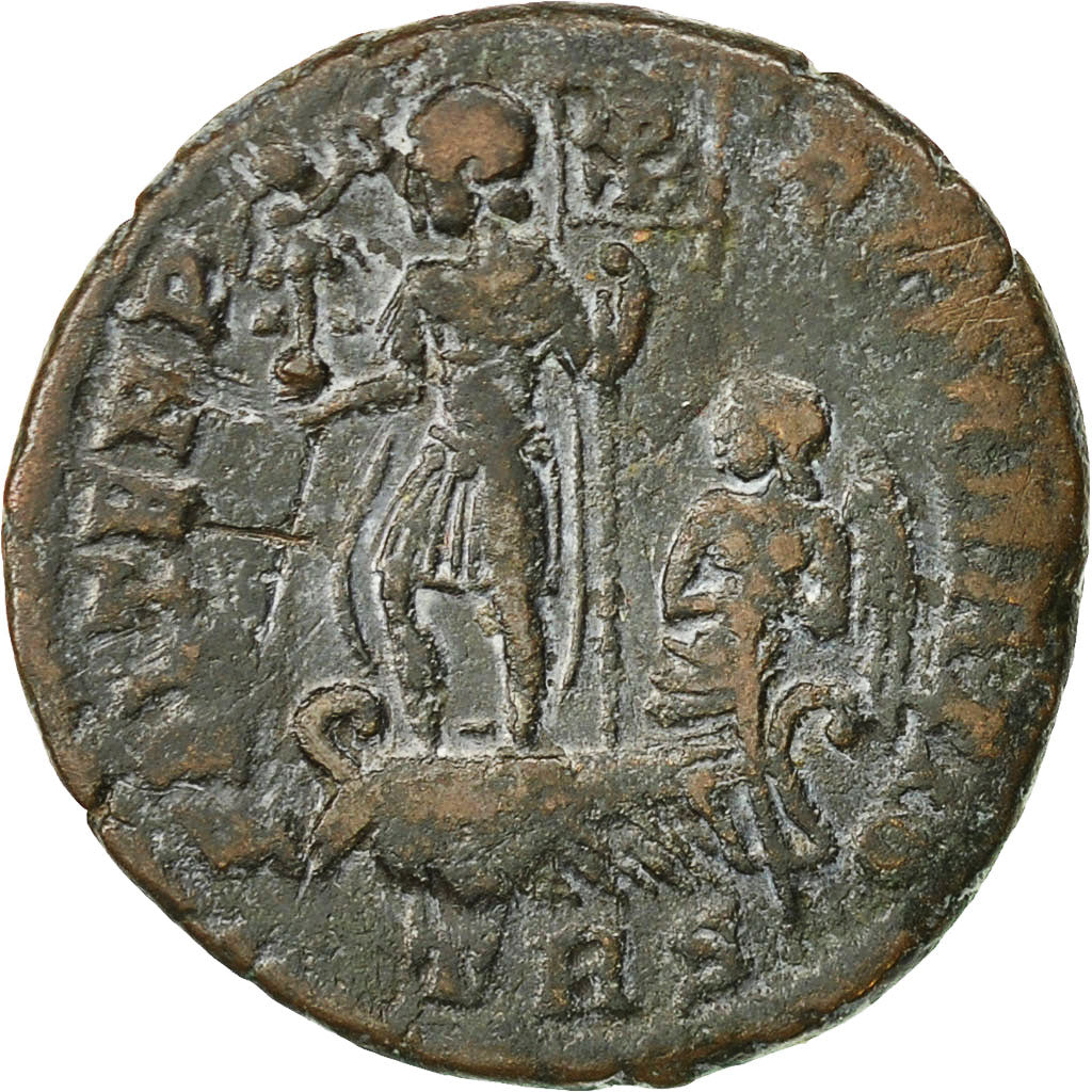 Coin, Constans, Maiorina, 348-350, Trier, VF(30-35), Bronze, RIC:219