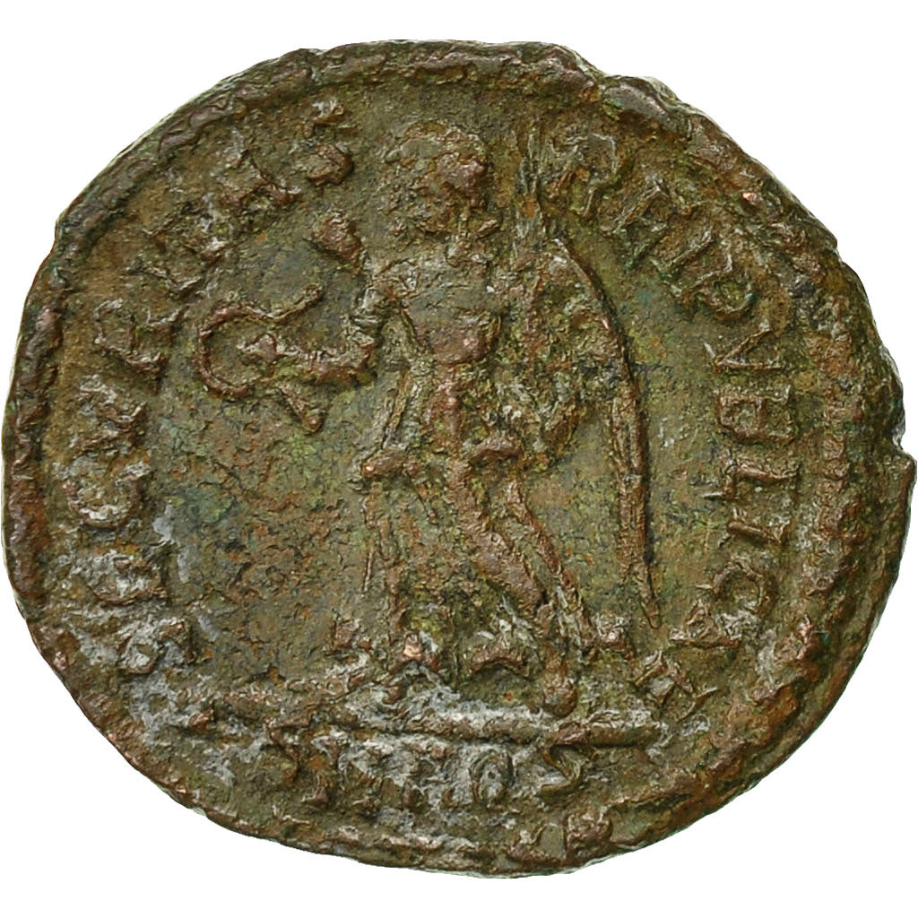 Moneda, Gratian, Half Maiorina, 367-375, Aquileia, MBC, Bronce, RIC:12c