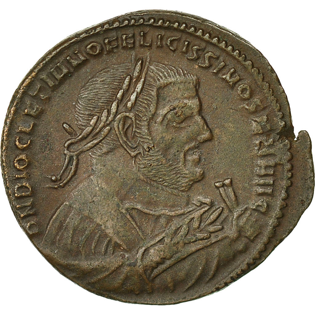 Monnaie, Dioclétien, Follis, 305-306, Aquilée, TTB+, Billon, RIC:64a