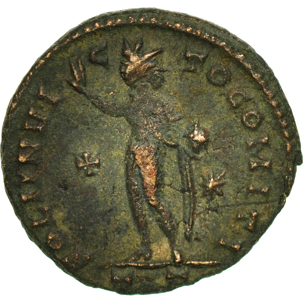 Coin, Constantine I, Follis, AD 316, Ticinum, VF(30-35), Bronze, RIC:45