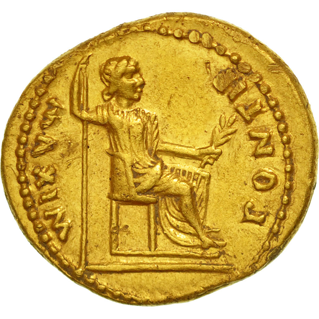 Coin, Tiberius, Aureus, Lyons, AU(50-53), Gold, RIC:25