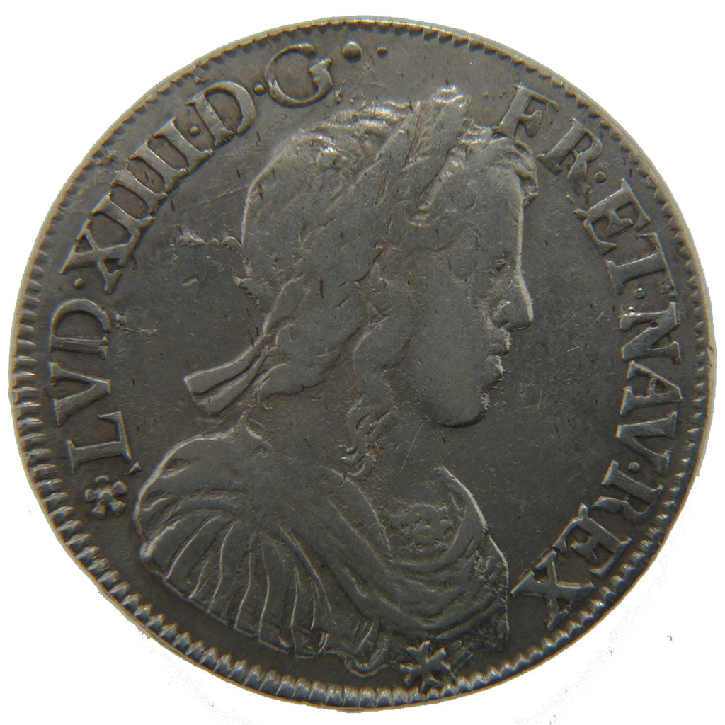 FRANCE, 1/2 Écu à la mèche longue, ½ Ecu, 1652, Tours, VF(30-35), Silver, Gadour