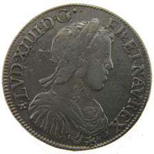 FRANCE, 1/2 Écu à la mèche longue, ½ Ecu, 1652, Tours, VF(30-35), Silver, Gadour