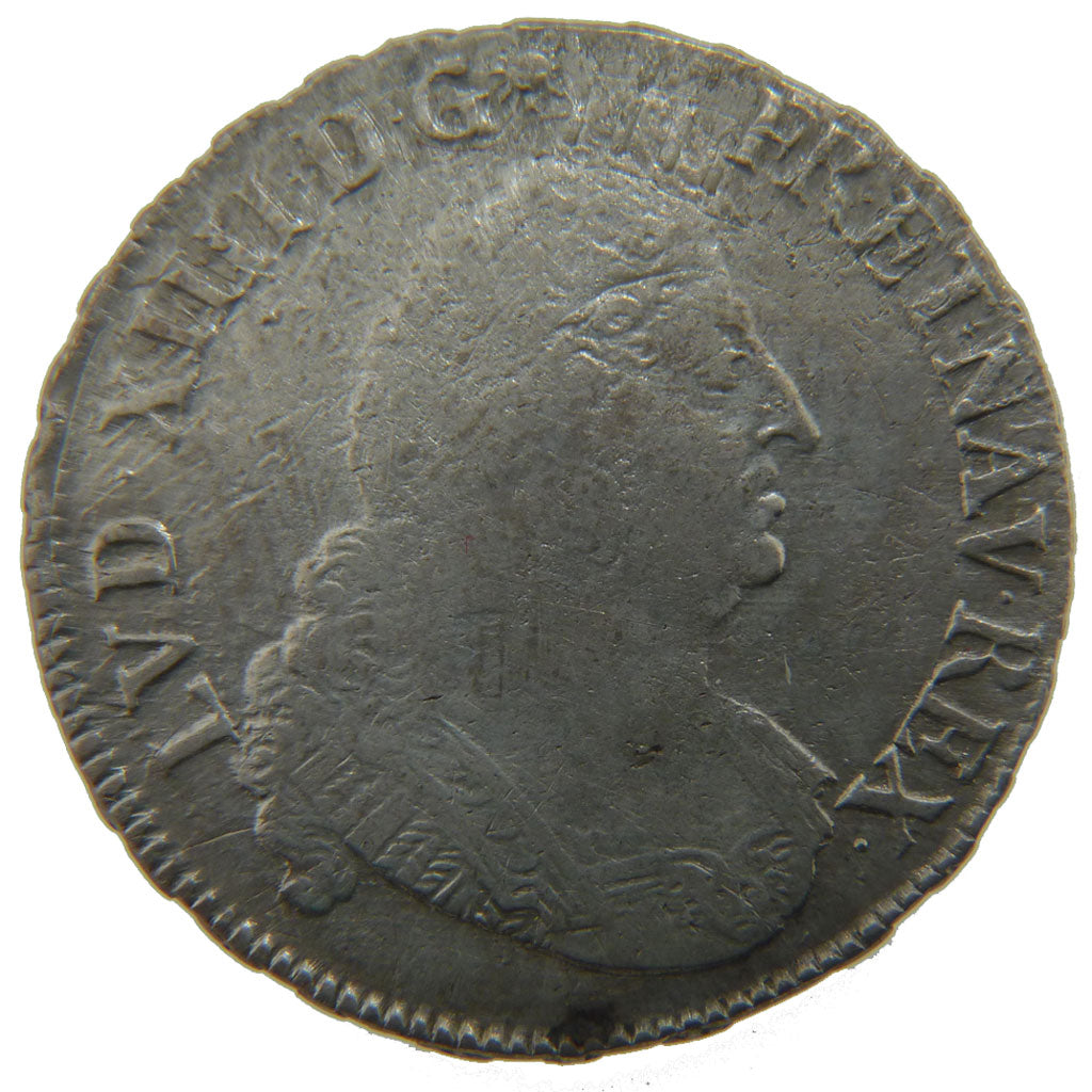 FRANCE, 1/2 Écu aux palmes, 1/2 Ecu, 1694, Bordeaux, VF(30-35), Silver, Gadoury