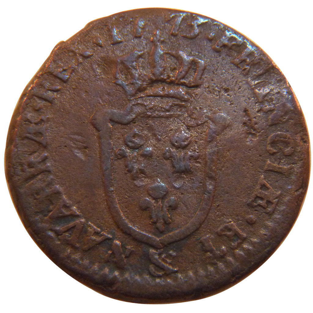 FRANCE, Sol, 1773, Aix, F(12-15), Copper, Gadoury #279, 11.30