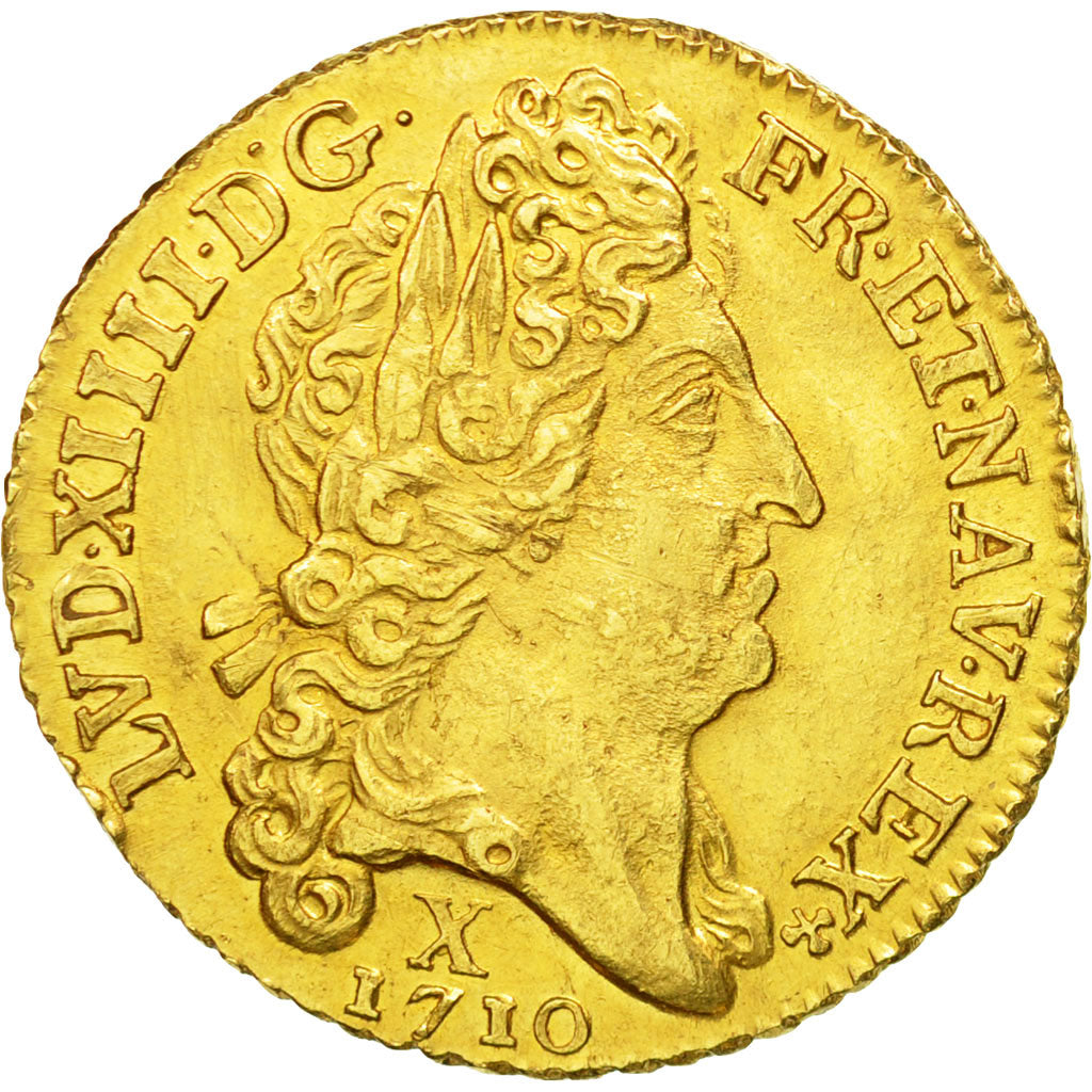 Monnaie, France, Louis XIV, Louis d'or au soleil, Louis d'Or, 1710, Amiens