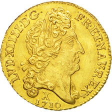 Moneda, Francia, Louis XIV, Louis d'or au soleil, Louis d'Or, 1710, Amiens
