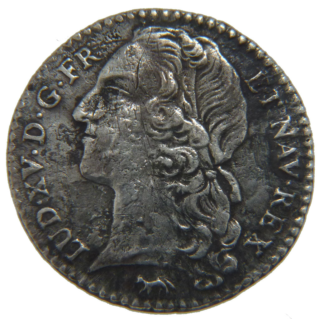 FRANCE, 1/10 Écu au bandeau, 12 Sols, 1/10 ECU, 1743, Dijon, KM #511.16, ...