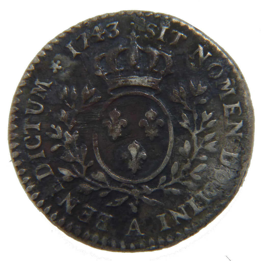 FRANCE, 1/10 Écu au bandeau, 12 Sols, 1/10 ECU, 1743, Dijon, KM #511.16, ...