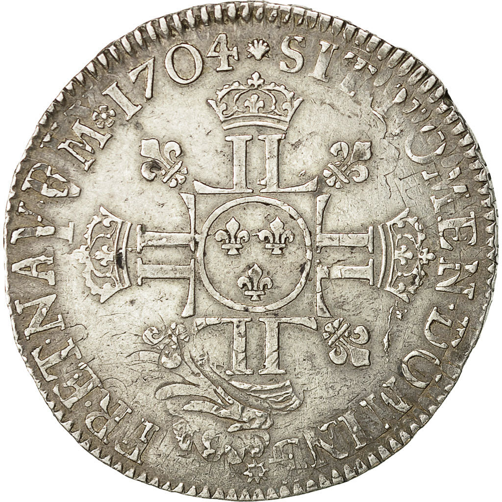 Coin, France, Louis XIV, 1/2 Écu aux 8 L, 1/2 Ecu, 1704, Paris, EF(40-45)